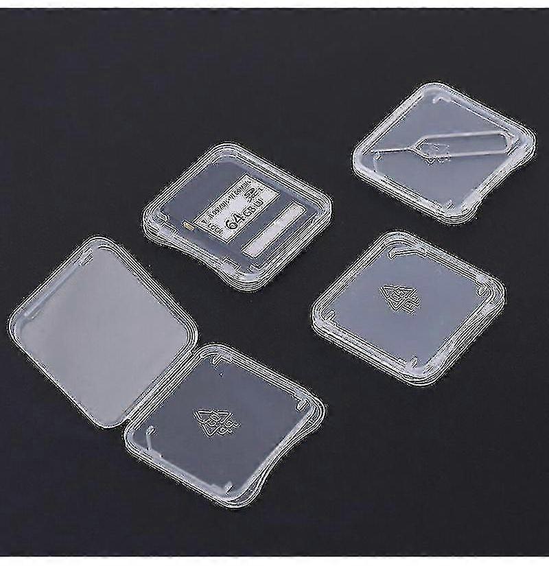 20pcs Transparent Sd Memory Card Case Holder Box Card Reader Storage Boxes Micro