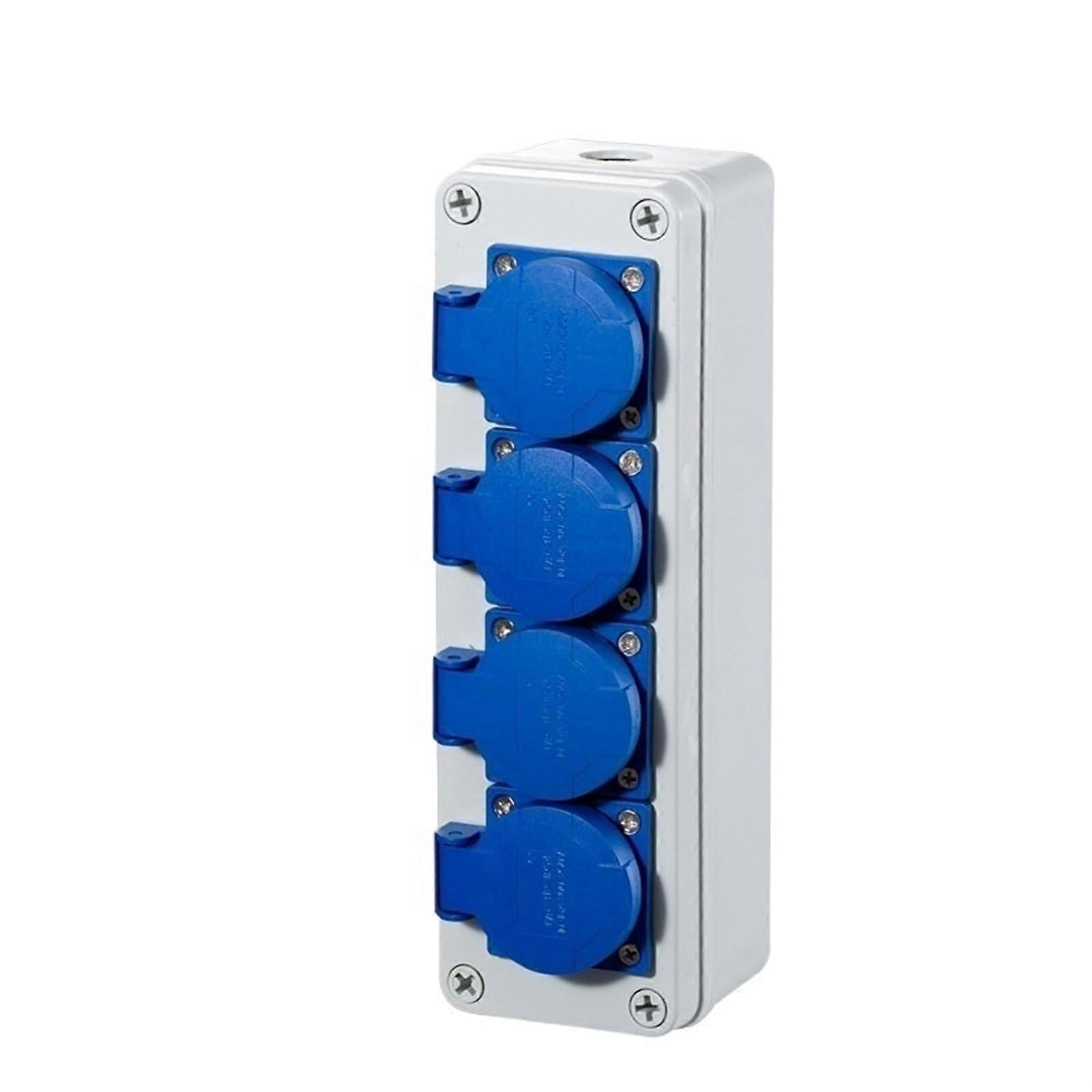 Outdoor Wall Mounted 10A EU Socket Box with 2 Sockets, Rainproof Multi-Function Design