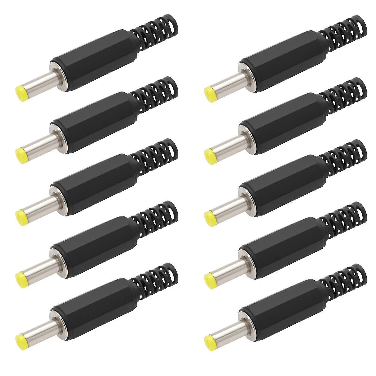 10 Pack 4.0mm x 1.7mm DC Power Adapter Plug Replacement, Stable Connection for Electronics Projects