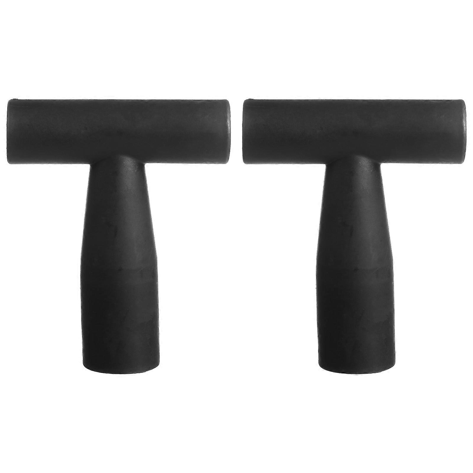 Handle Plastic T-Style Replacement for Holding 2Pcs Black Grip