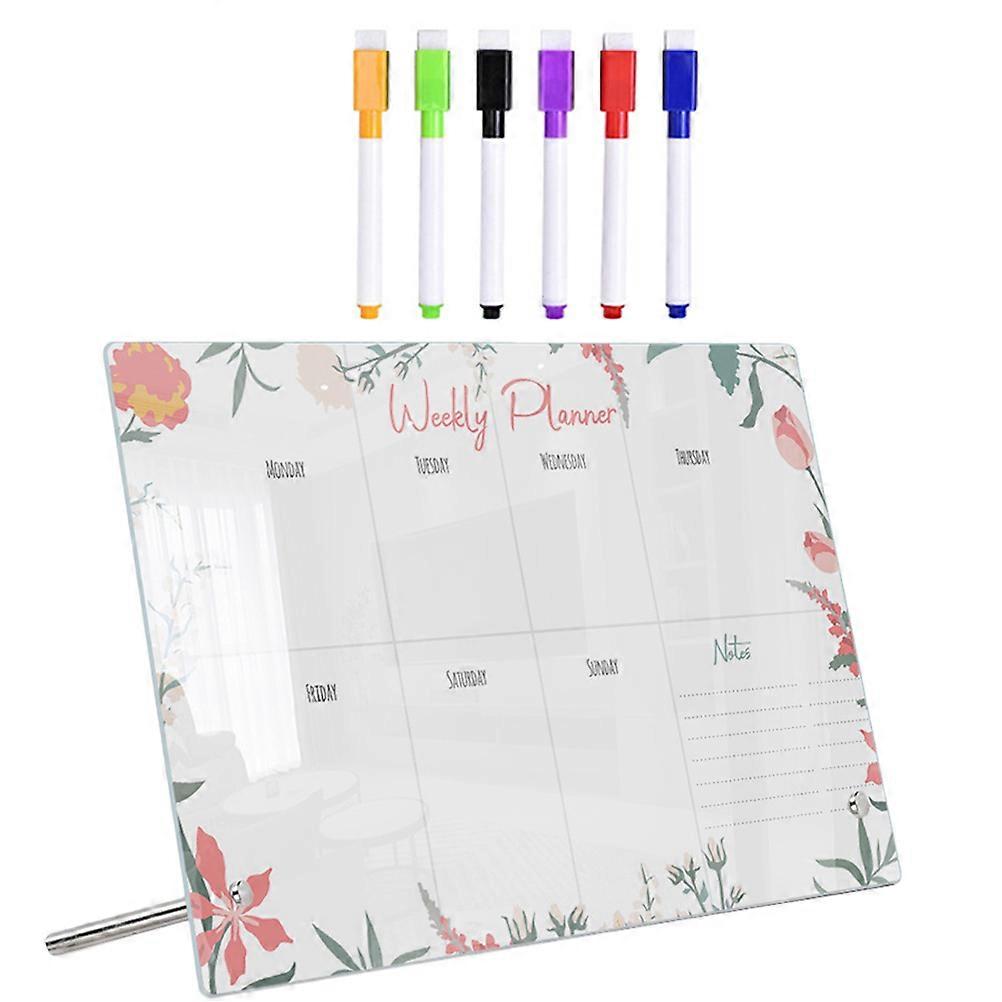 Transparent Memo Board Flower Edge for Home Use Acrylic Material Erasable Function 1 Set