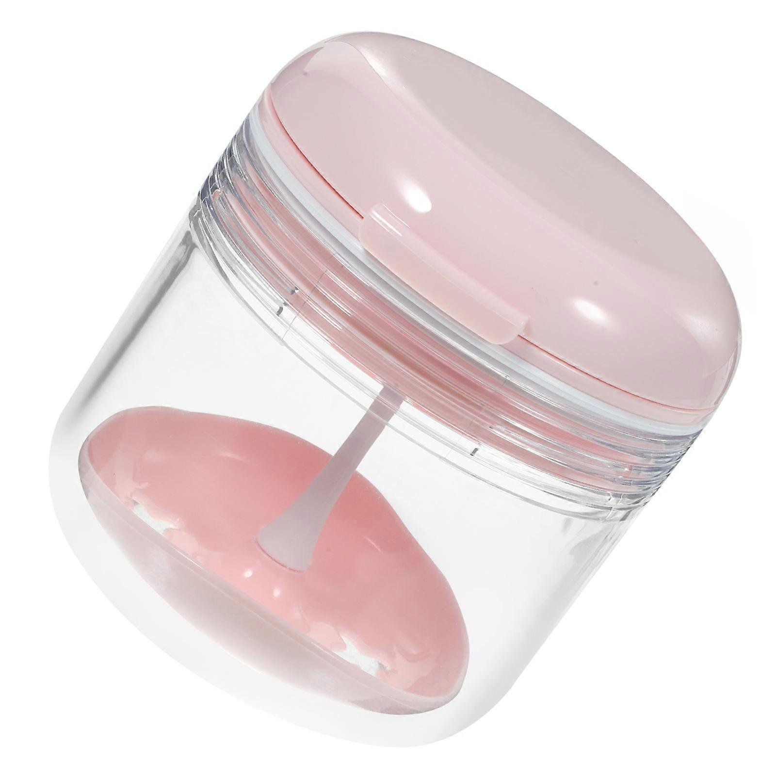 Denture Case Plastic Denture Bath Case for Cleaning 1Set Portable Pink