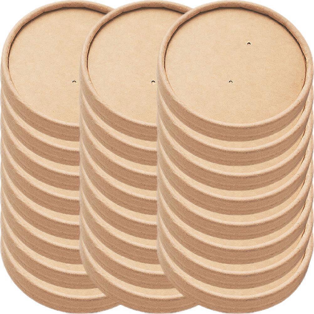 Soup Cup Lid Kraft Paper Lid 40Pcs for Kitchen Container Use