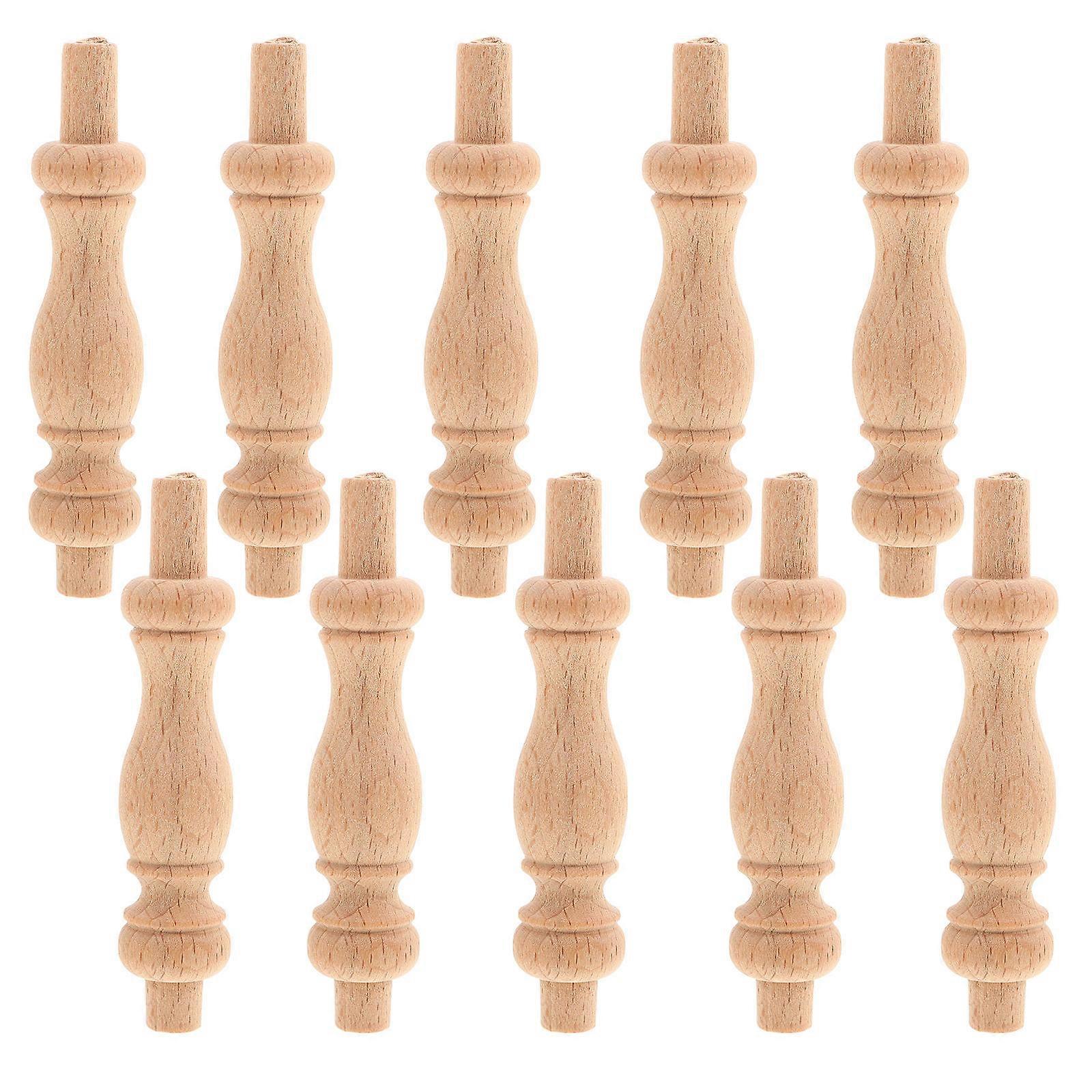 Wood Balusters for Staircase Interior DIY Handrail Posts 10Pcs
