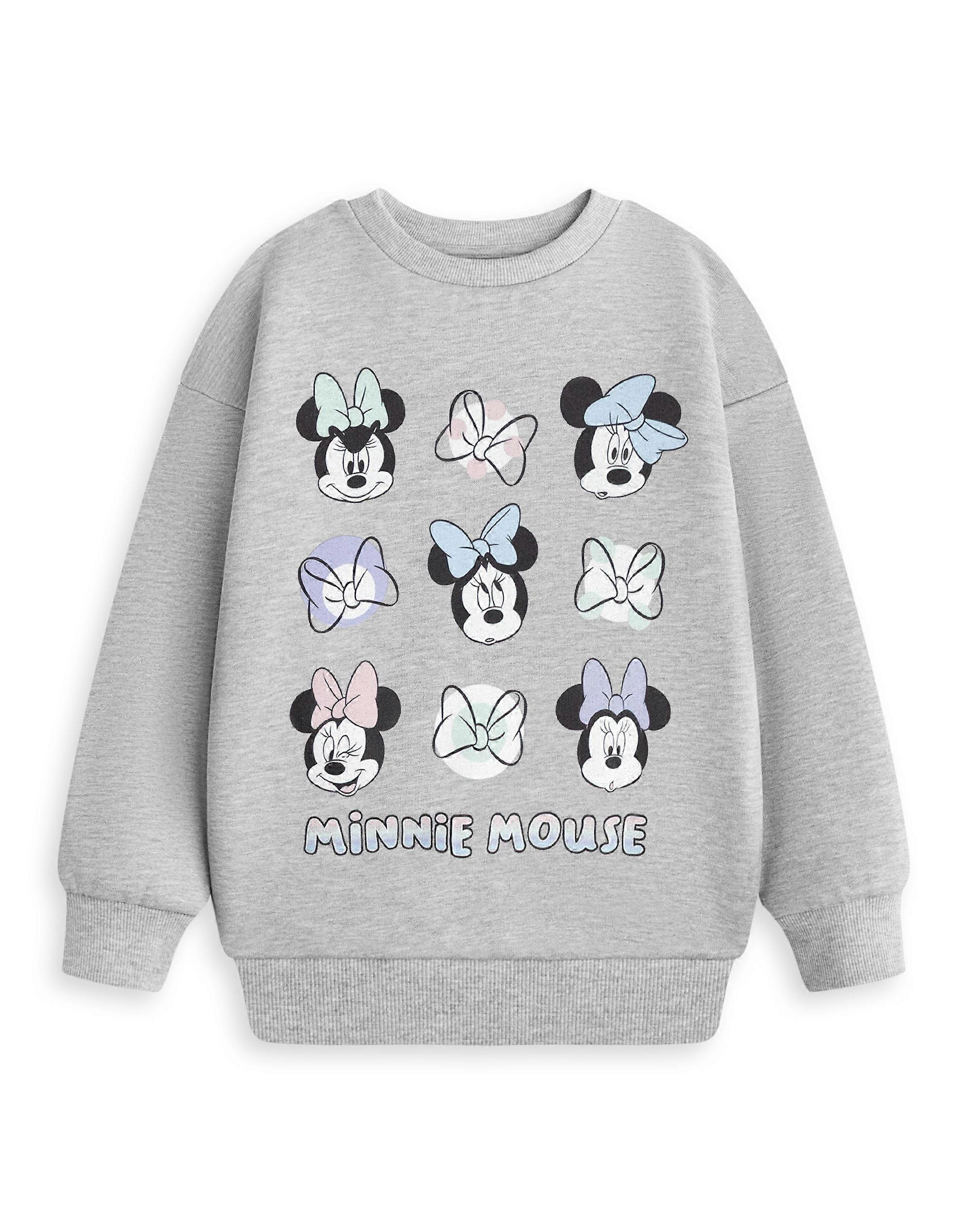 Disney x Minnie Mouse Girls Sweatshirt Grey Bow