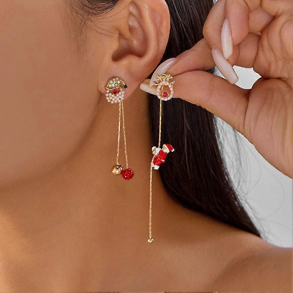 Pendientes de Papá Noel trepador, pendientes navideños