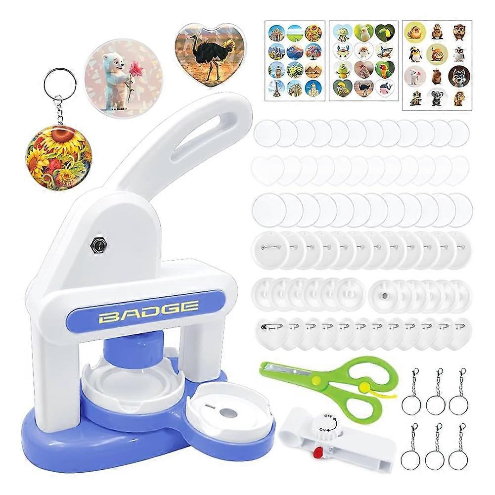 Button Maker Machine 70pcs Pin Maker Installation-Free 55mm+35mm DIY Magnet Maker Pressing Machine