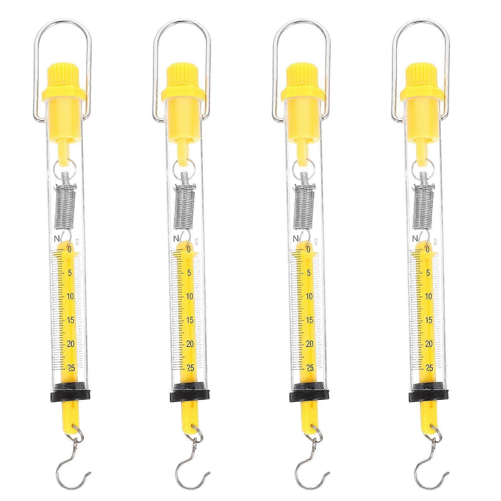 4Pcs Spring Scale Tubular Spring Scale Newton Force Meter Dynamometer Hook Scale