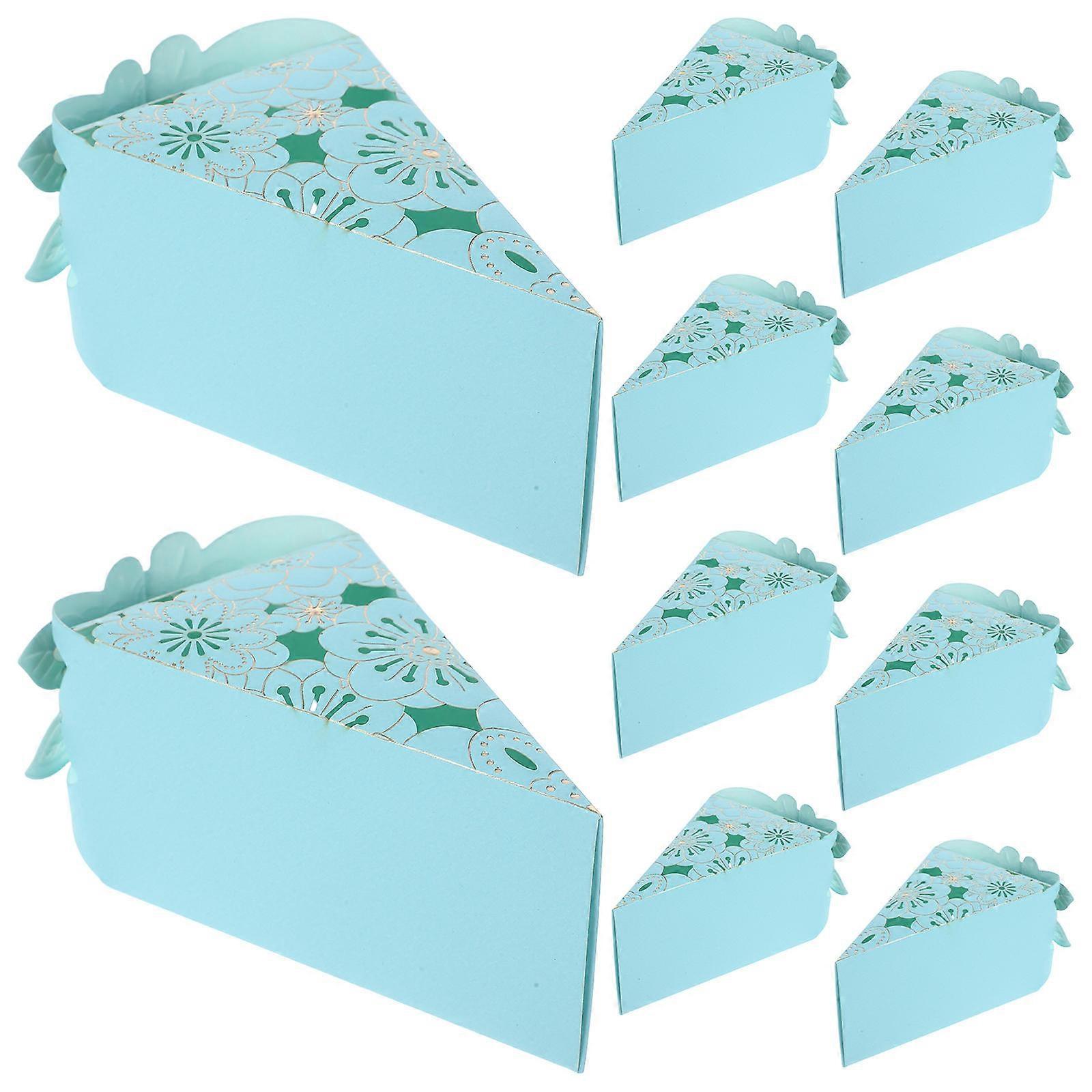 Cake Boxes for Candy Storage 10Pcs Blue Creative Triangle Cake Package Case