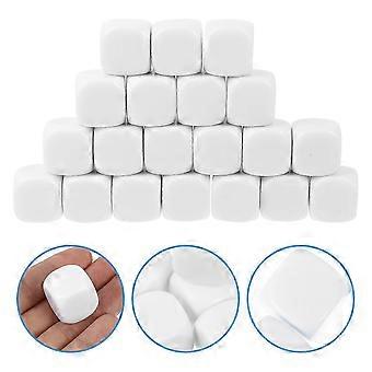 20 Pcs Blank Dice Rounded Corner Dices D6 Dice Cubes DIY Dice Game Accessories Writable Dices Six-sided Dices