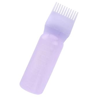 Frasco aplicador de tintura de cabelo em formato de pente para aplicação precisa na raiz.