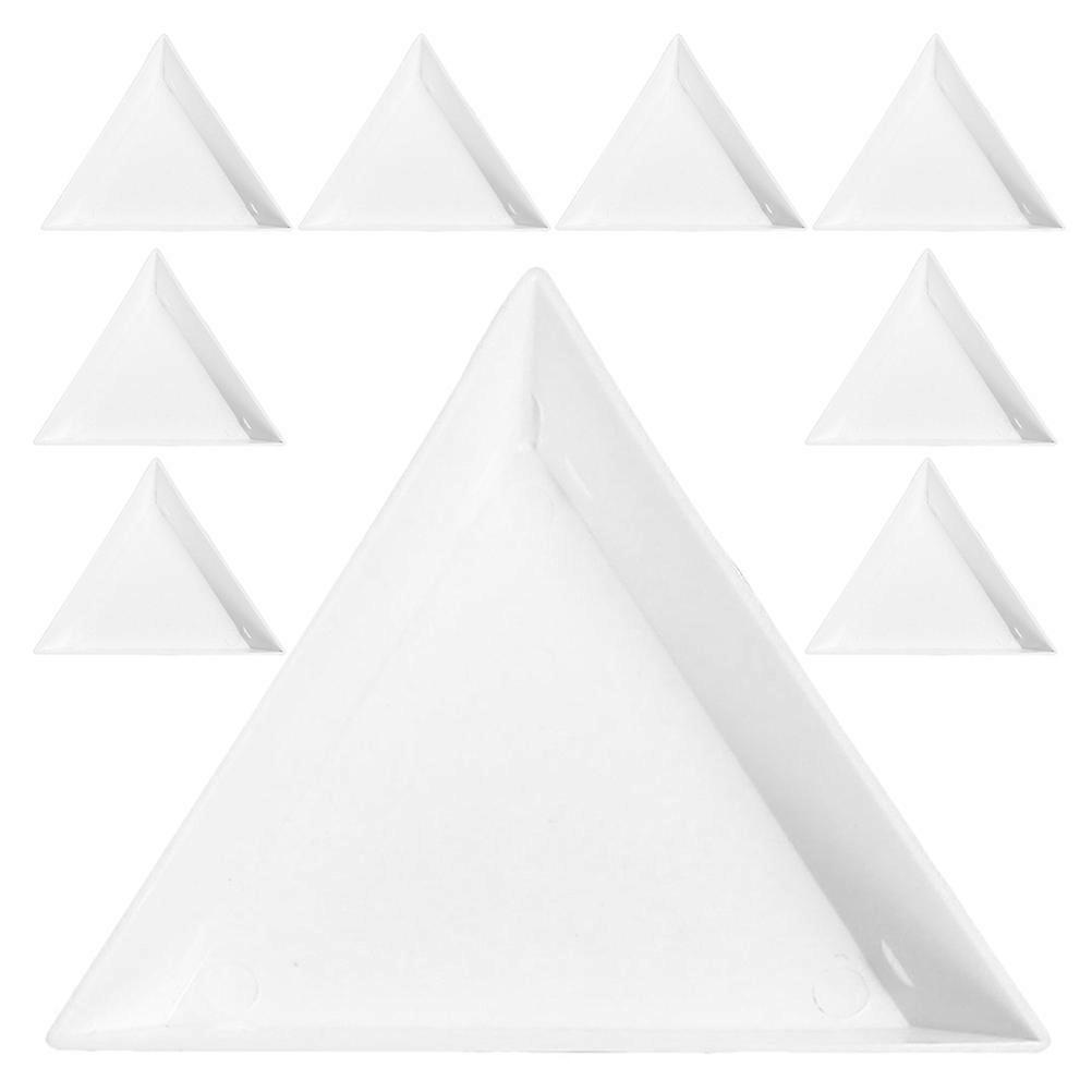 White Plastic Triangle Sorting Plates for Jewelry Storage 80Pcs