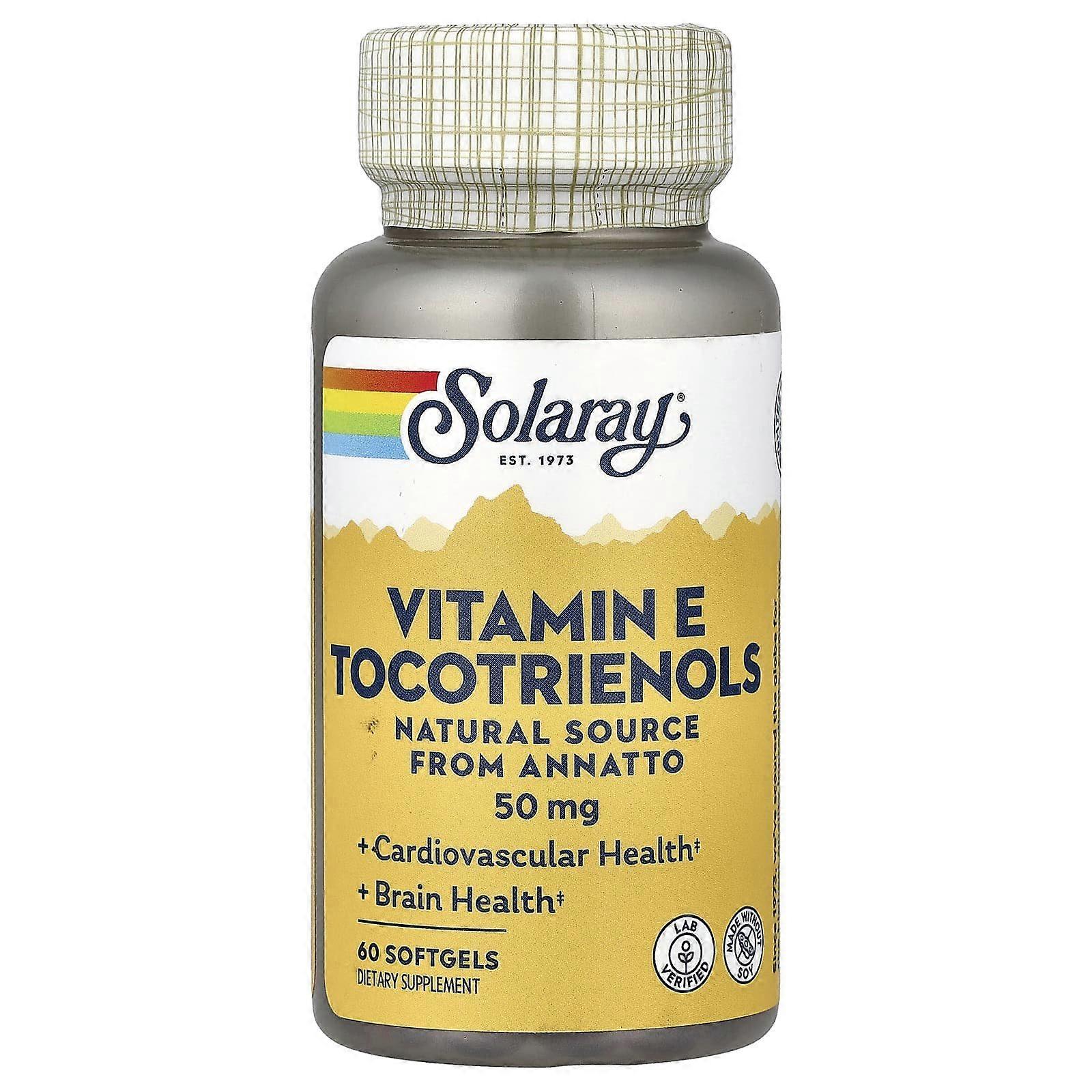 Solaray, Vitamine E Tocotrienols, 50 mg, 60 Softgels