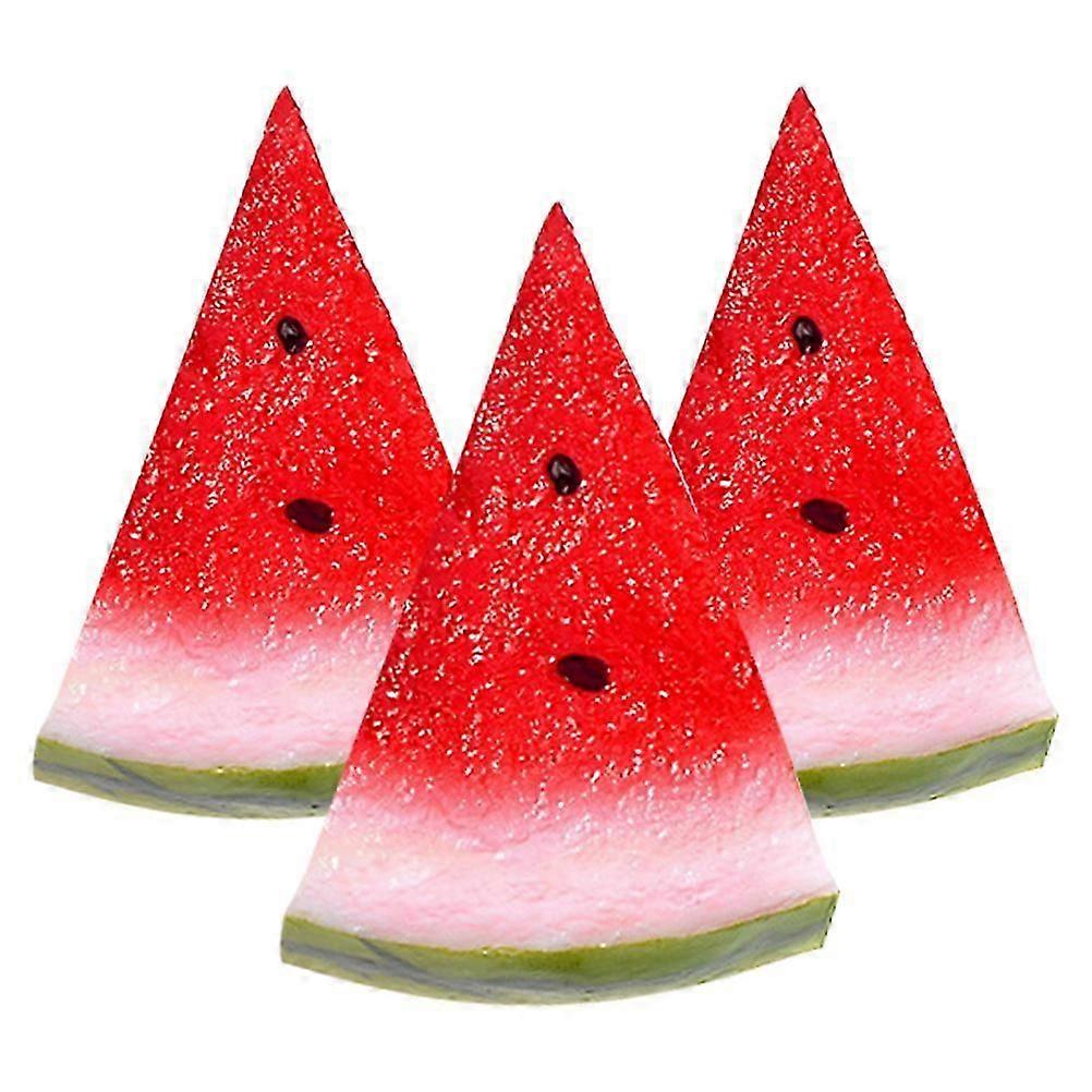 Fruit Model Prop Artificial Watermelon Slices for Decor 3Pcs