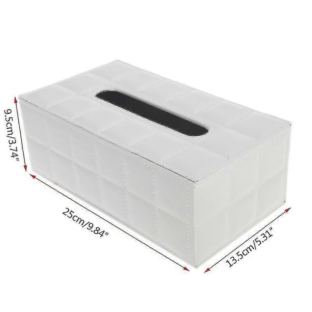 Durable Leather Pu Standard Tissue Box Holder For Home Office Car Rectangular