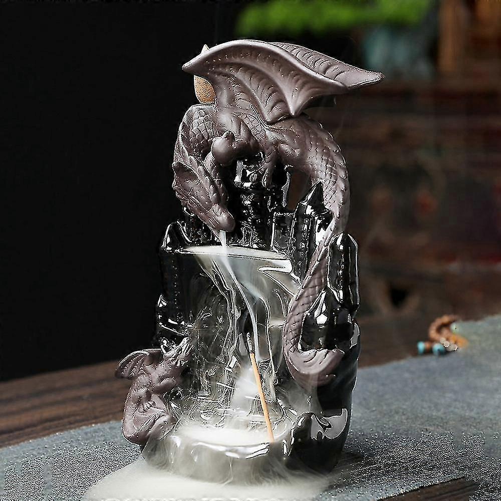 Røgelsesbrænder Ceramic Dragon Røgelse Cone Vandfald Ryger