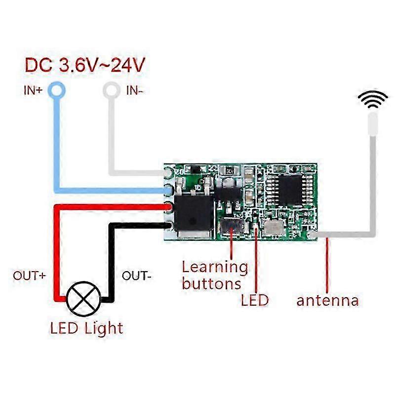 433Mhz 1CH RF relay receiver wireless remote control light switch micro module