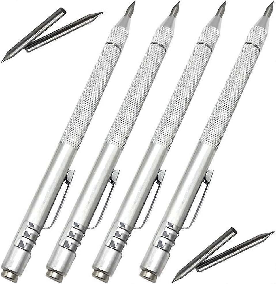 4 Pack Tungsten Scriber with Magnet,with Extra 4 Replacement Marking Tip,Etching Engraving Pen