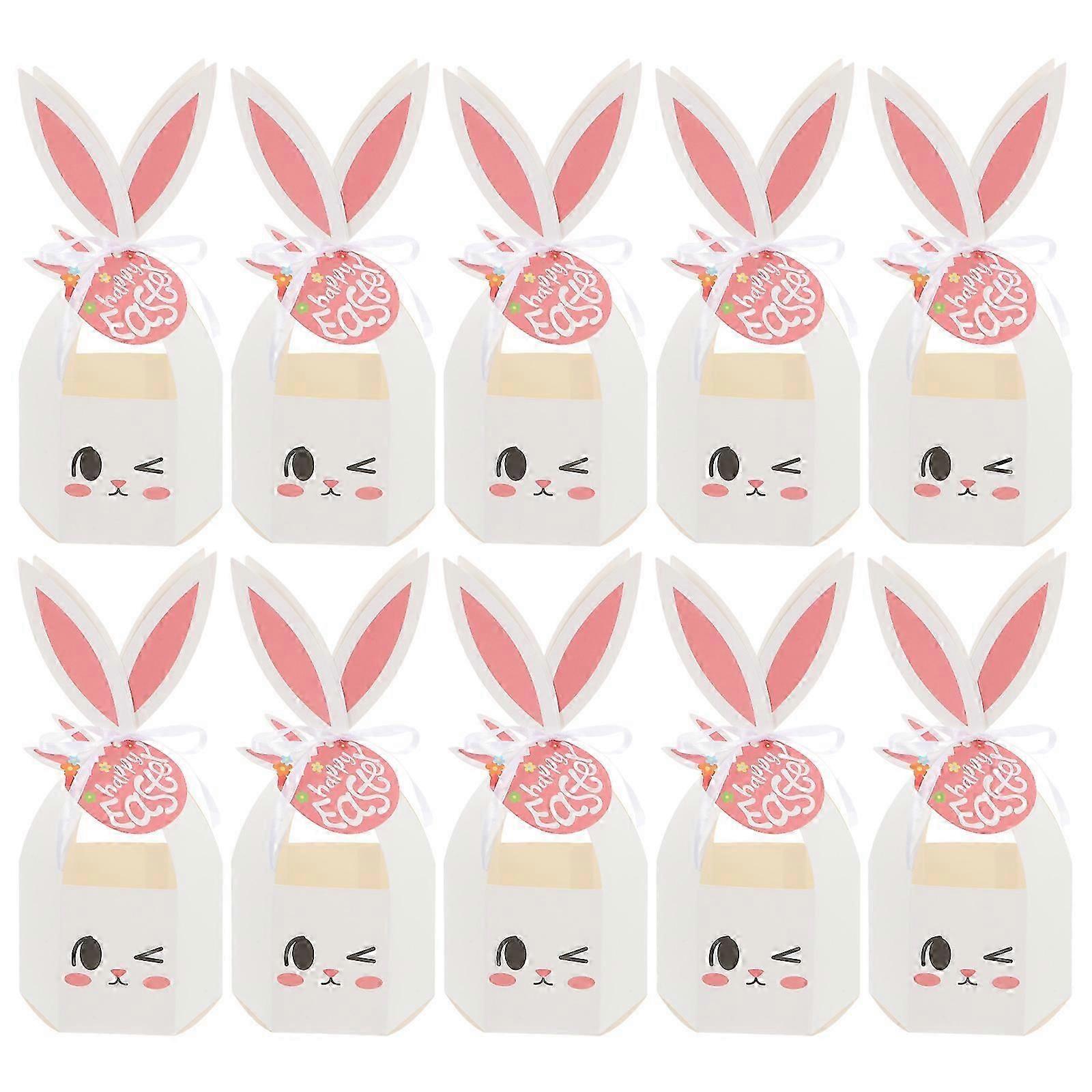 10Pcs White Easter Candy Boxes | Paper Packaging for Presents