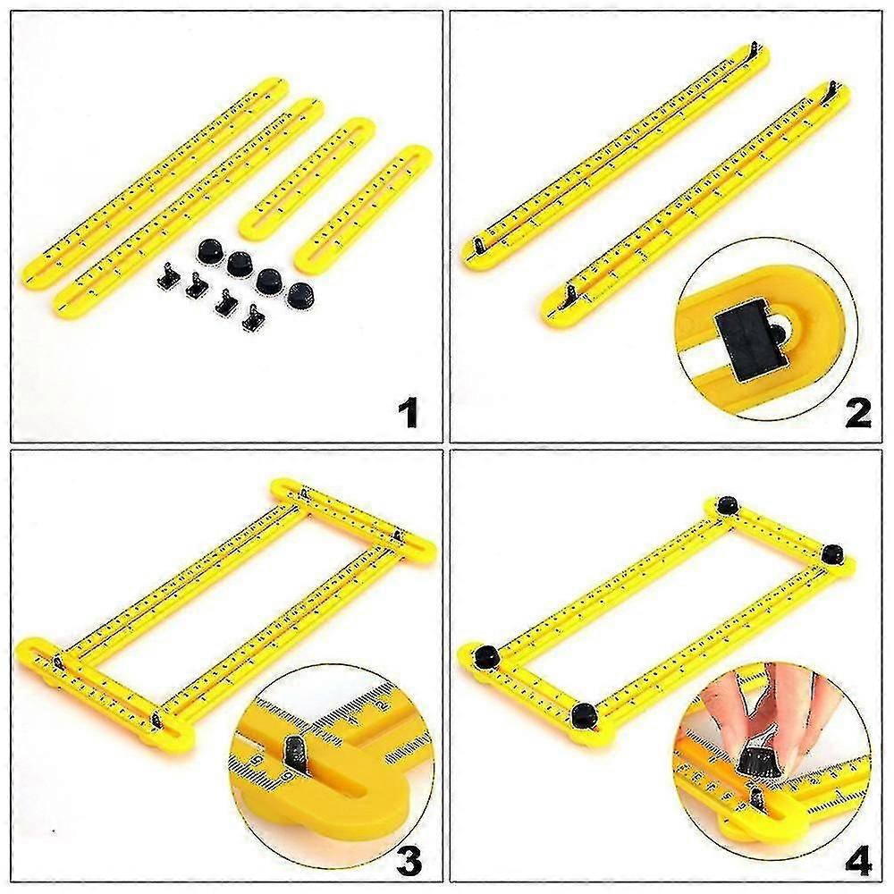 25cm Measurement Tool, Multi-angle Layout Tools Template Tool Yellow