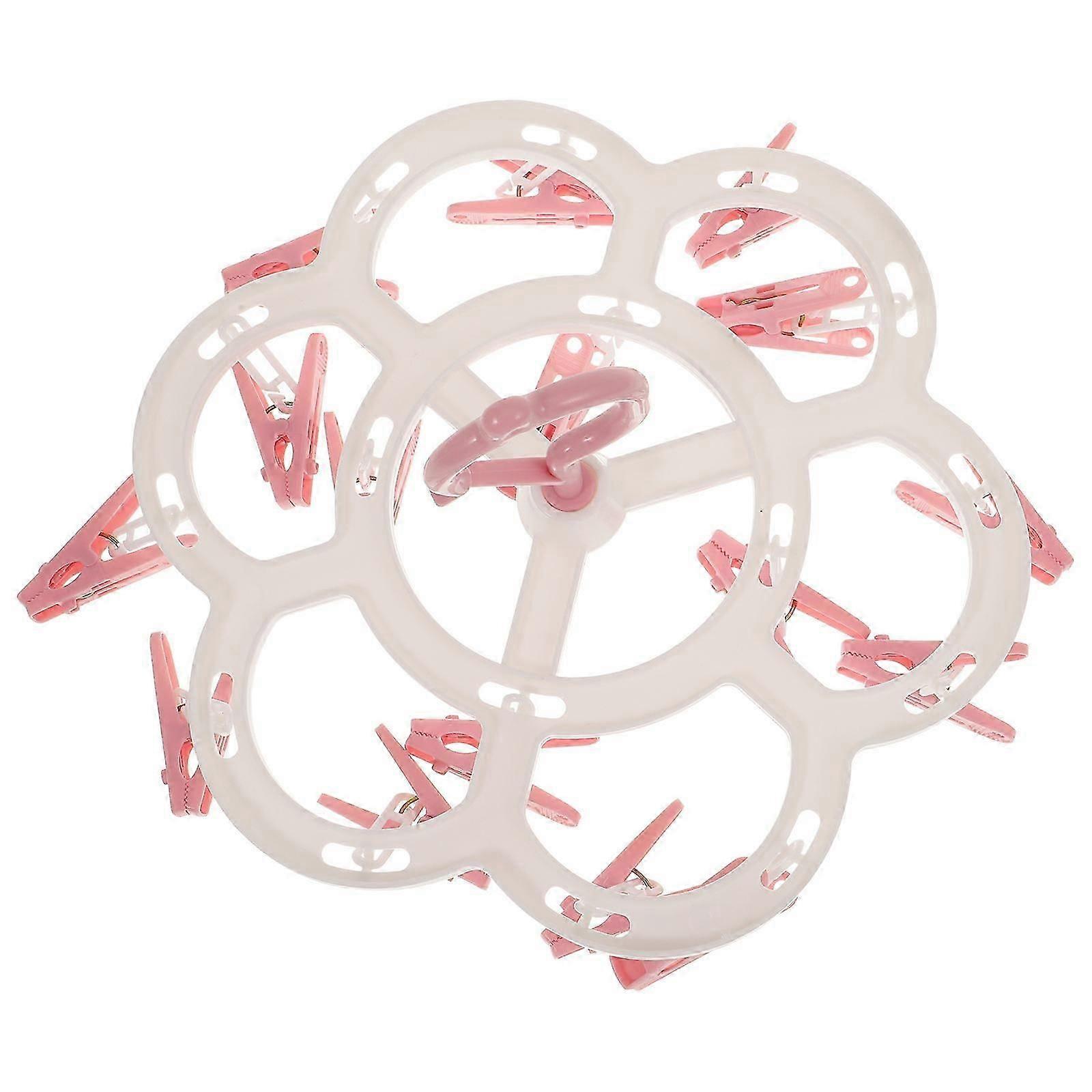 Portable Drying Rack Clothes Rack for Hanging 1Pcs Pink Windproof