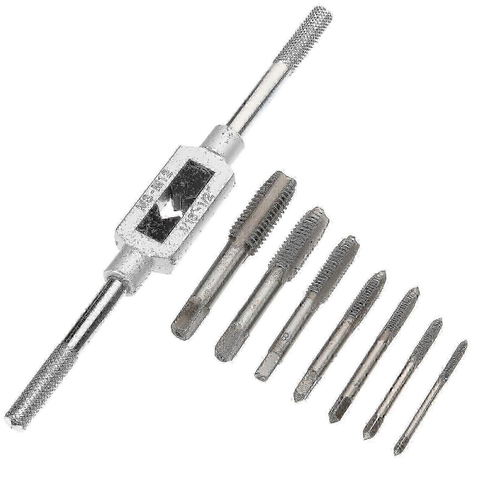 19-Piece Tap and Die Set for Machine Screw Threading, Silver Thread Tapping Tool (19x2cm)