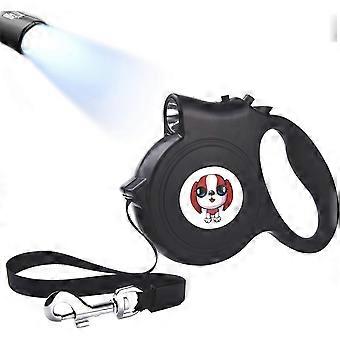Retractable leash, retractable dog leash, retractable dog leash with light, retractable dog leashes 5m black size, one b [XR]