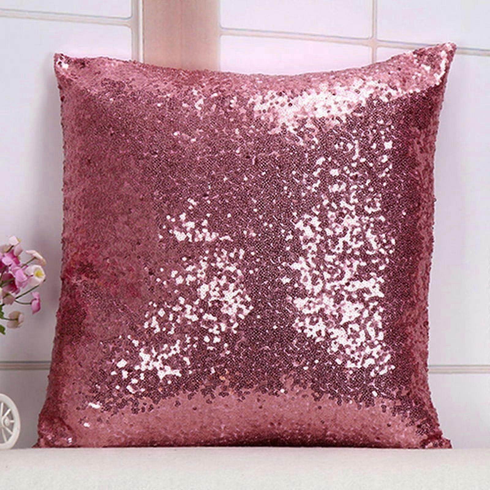 Solid Glitter Sequins Throw Pillow Case Lounge Cafe Decor Sofa Cushion Cover Gold