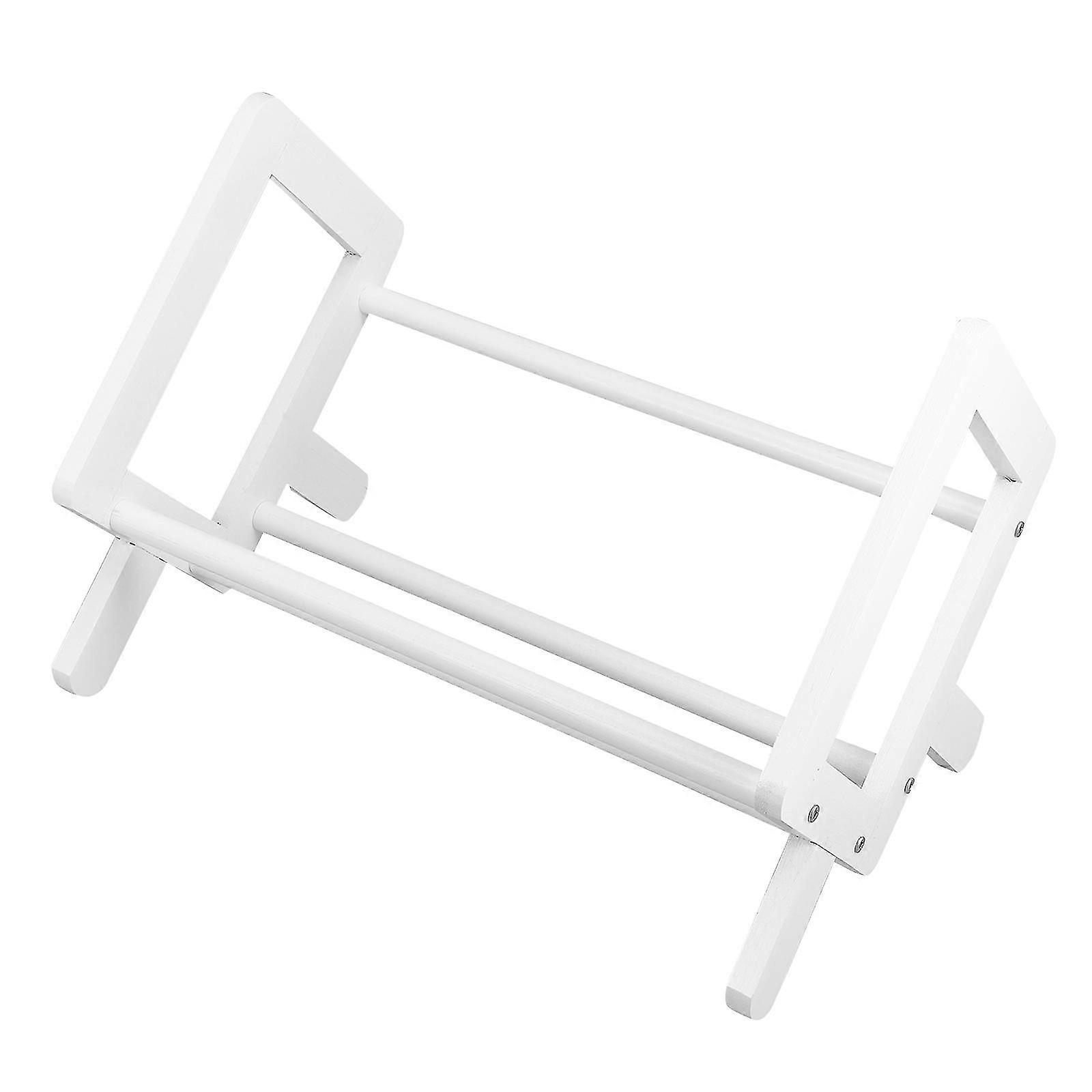 Book Rack Daily Use for Holding Bamboo White Multi-Function Stand