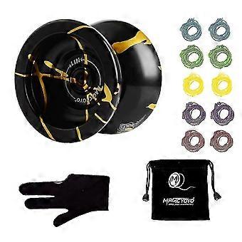 N11 Alloy Aluminium Professional Yoyo svarar inte Yoyo Ball med väska, handske och 10 strängar