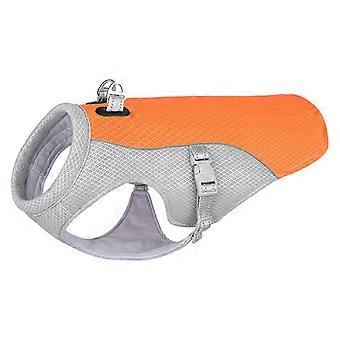 Adjustable Reflective Pet Dog Cooling Harness Vest Quick-Dry Mesh Summer Apparel UV-Protective Orange S