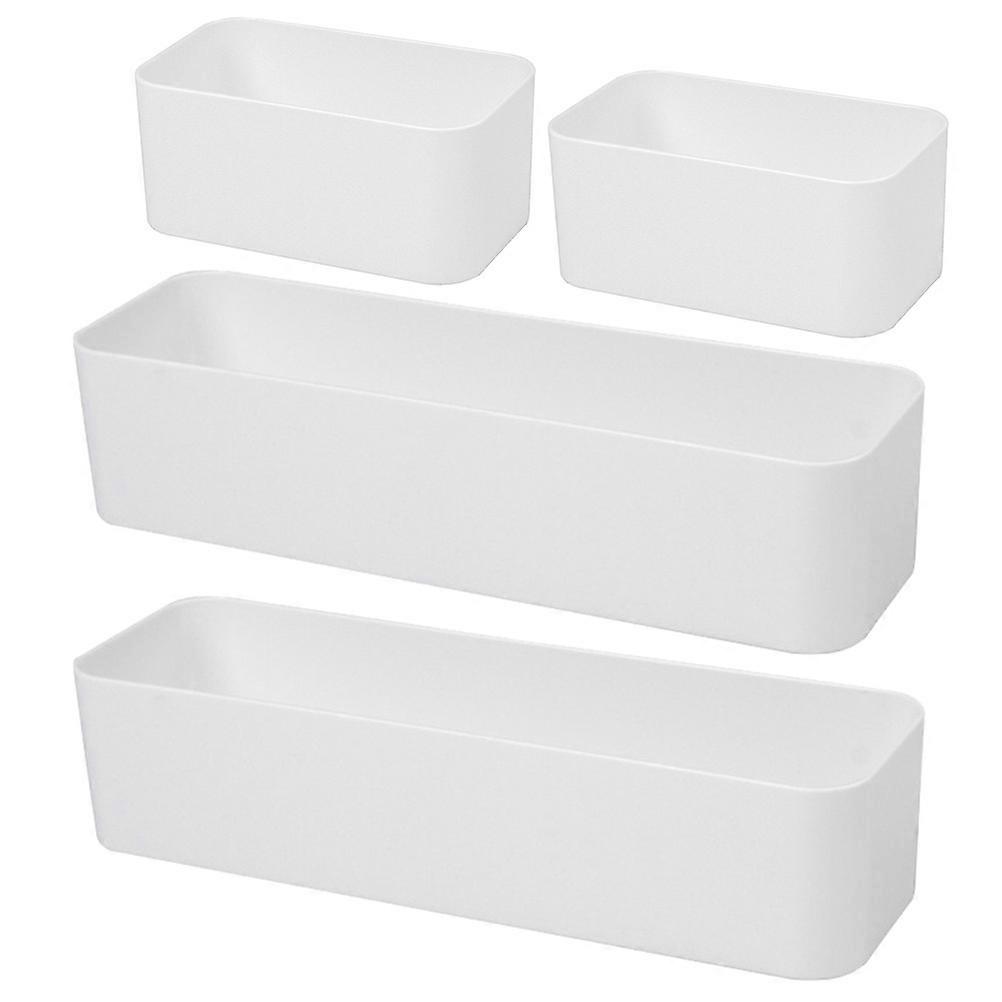 4pcs Punch Free Storage Boxes TV Controller Containers Cellphone Wall Holder