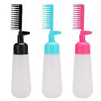 3 Pcs Refillable Hair Root Comb Applicator Bottle, Reusable Comb Tip for Hair Dyeing, Scalp Treatment, Steaming, and Essential Oil Application