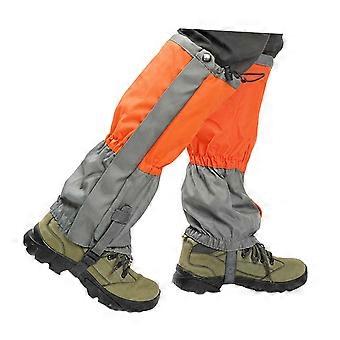 Hiking Gaiters Waterproof Leg Gaiters TripleLayer Protection Adjustable Fit for Snow Trail Outdoor Orange Medium