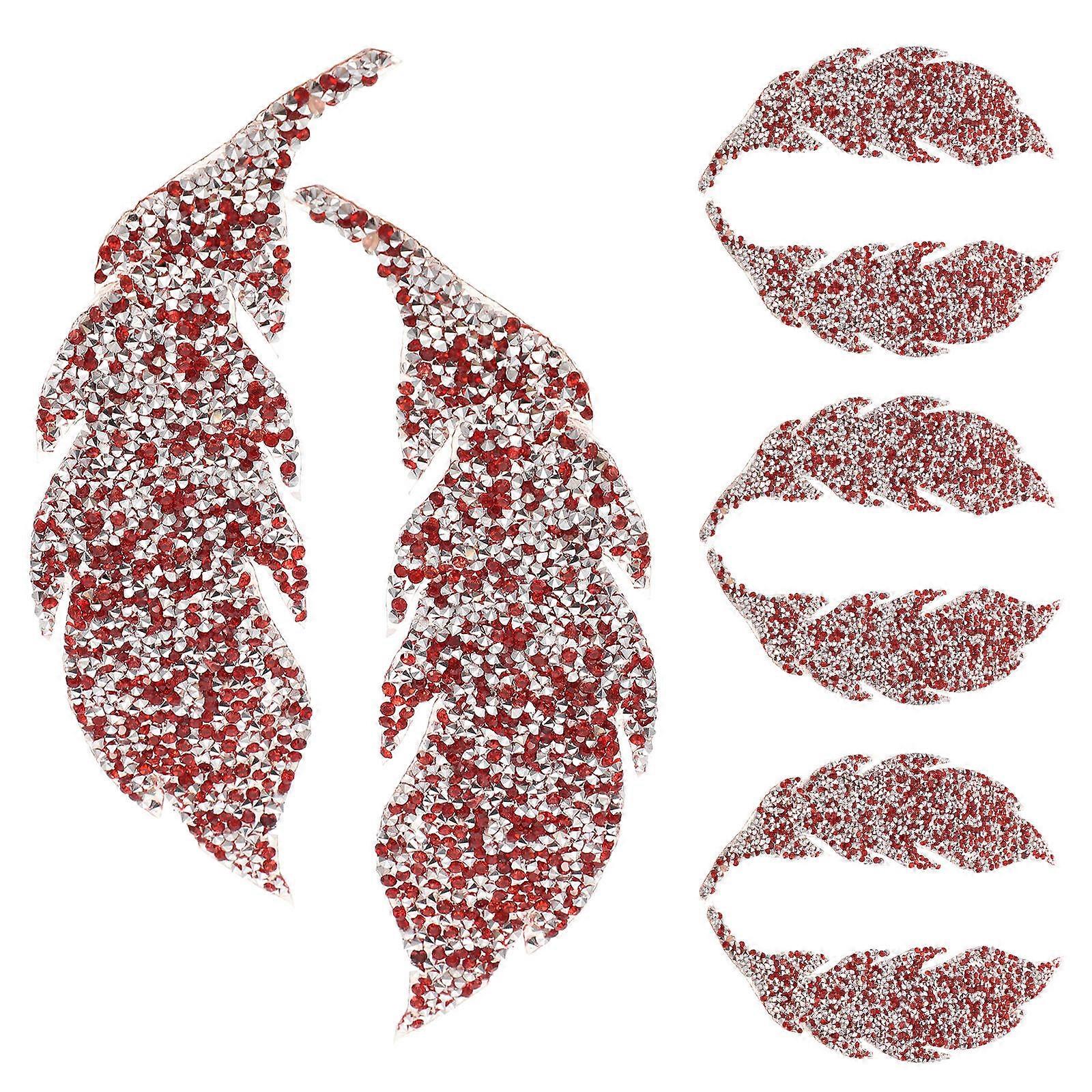 Red Water Drill Patch Decorative Hat Patch for Decoration 4Pairs