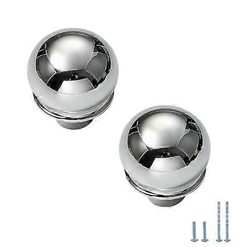Bright Chrome Cabinet Knobs Set, Durable Zinc Alloy Round Drawer Pulls, 4Piece Modern Handles
