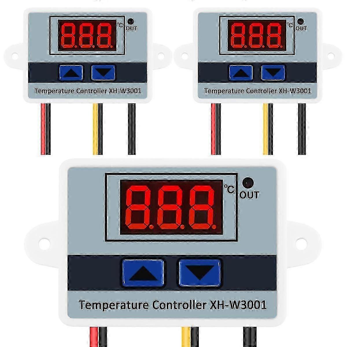 3Pcs 220V 10A Digital LED Temperature Controller Thermostat Control Switch Probe 26-27