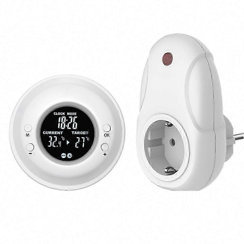 EU Plug Wireless Timing Thermostat Socket for Heating Cooling Devices Portable Programmable Outlet