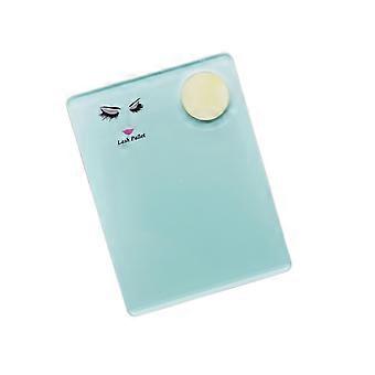 Professional Jade Stone Acrylic Eyelash Extension Palette Tool - Cyan Eye Lash Tray with Washable Reusable Convenience