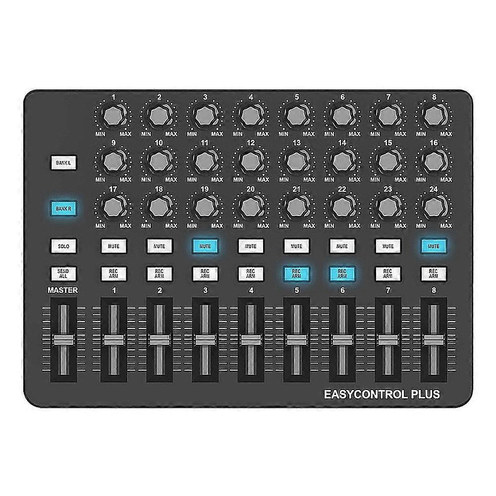 WORLDE MIDI Keyboard Controller Portable MIDI Controller Music Creation 24 Knobs Push Sliders Buttons for Arrangement