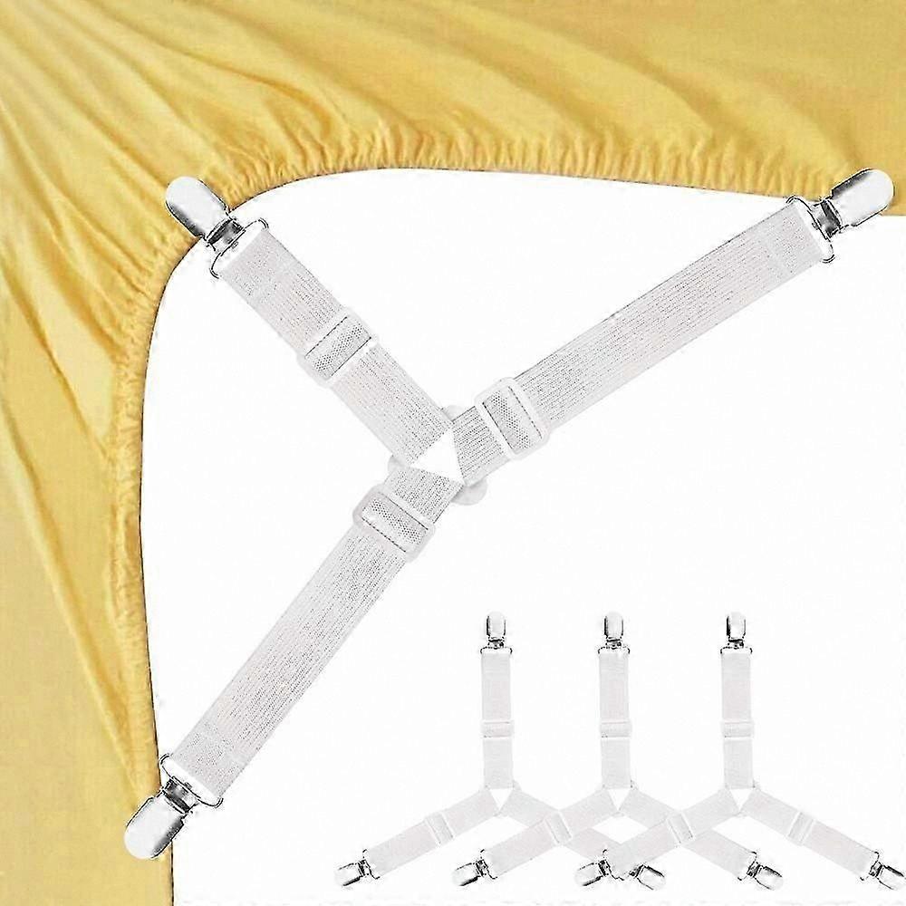 4pcs Elastic Sling Holders, Adjustable Triangular Fasteners for Sheets