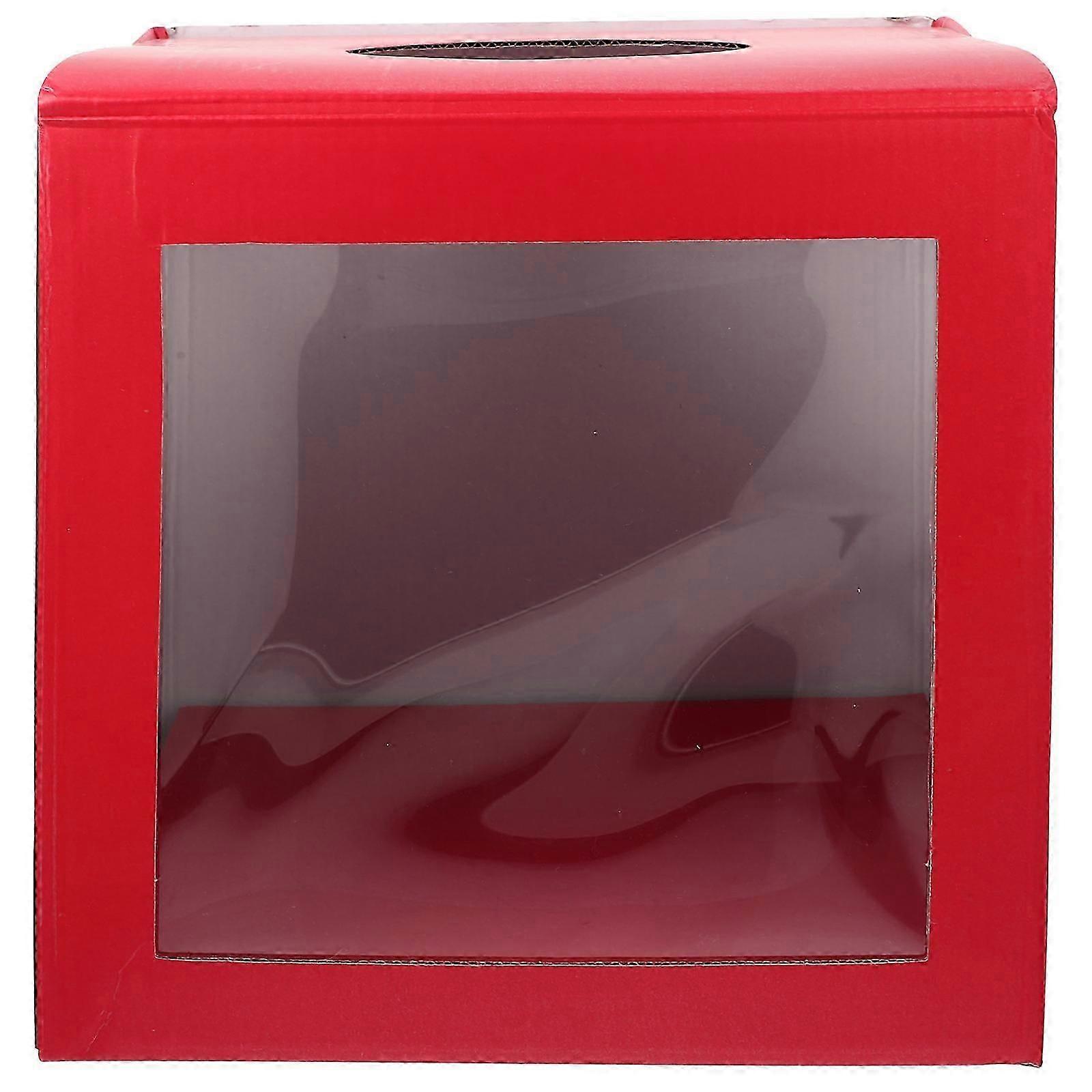 Square Raffle Ticket Box Multi-Functional Party Game Red