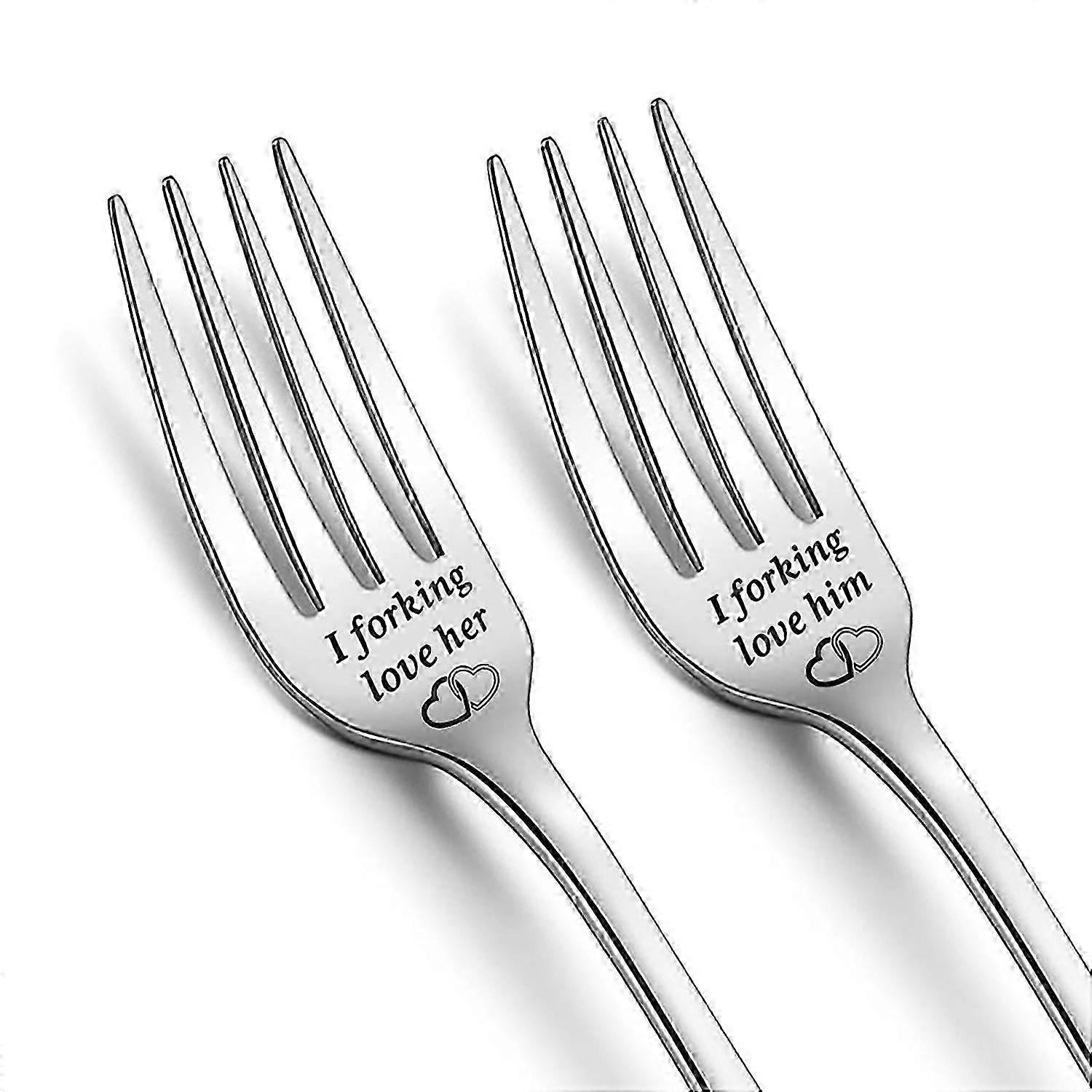 Engraved His And Hers Fork Set