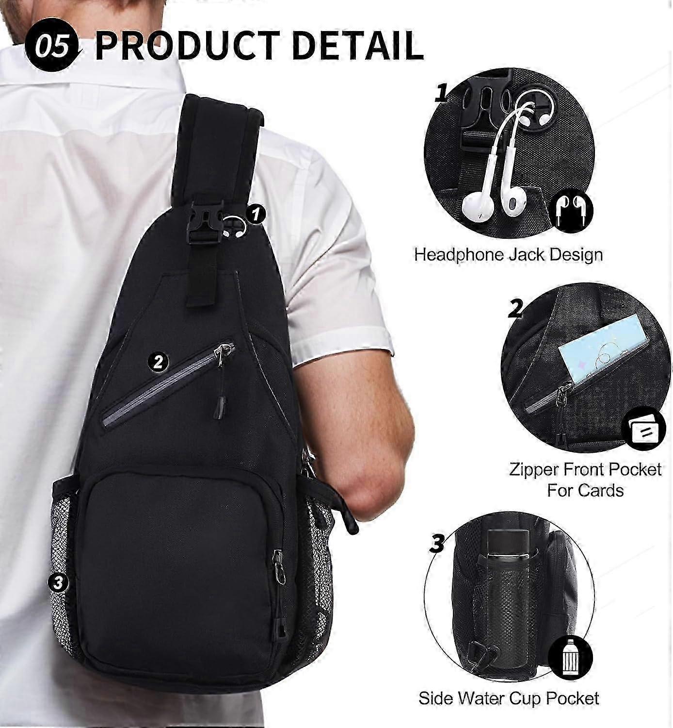 Water-Resistant Oxford Sling Bag