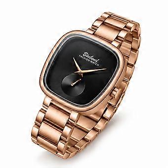 Binbond Women's Quartz Watch Rose Gold Black Dial Stainless Steel Waterproof Simple Fashion Ladies Watch JY