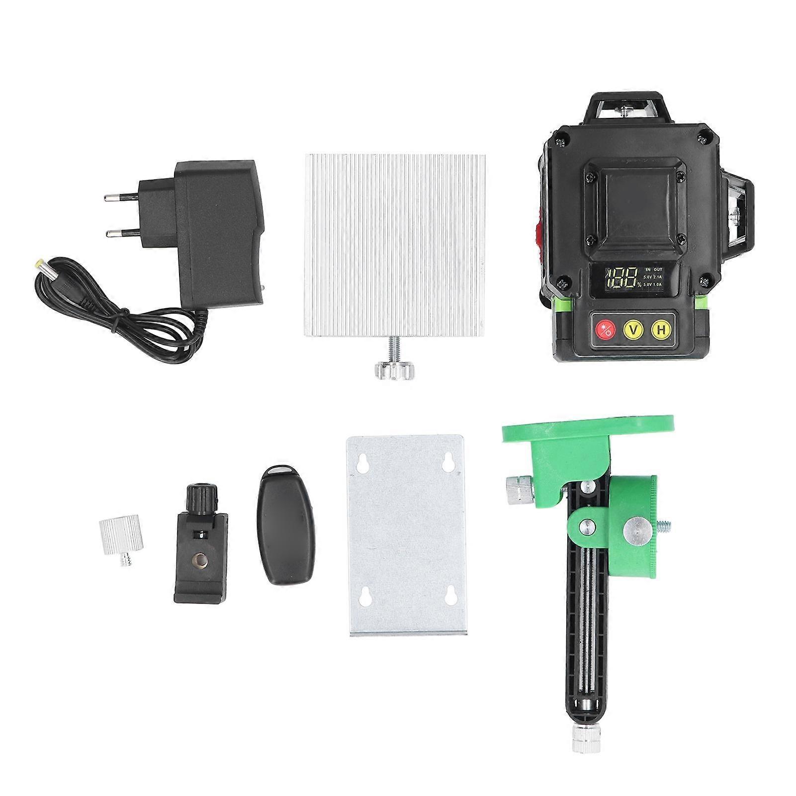 Laser Leveller 16 Lines 4D Self Levelling Remote Control Digital Display