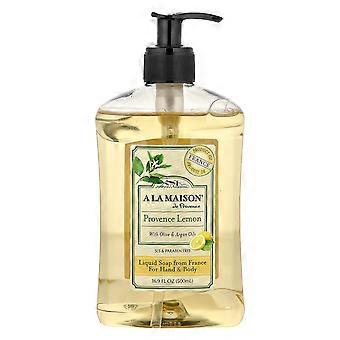 3 x A La Maison de Provence, Sapone liquido per mani e corpo, Limone di Provenza, 500 ml (16,9 fl oz)