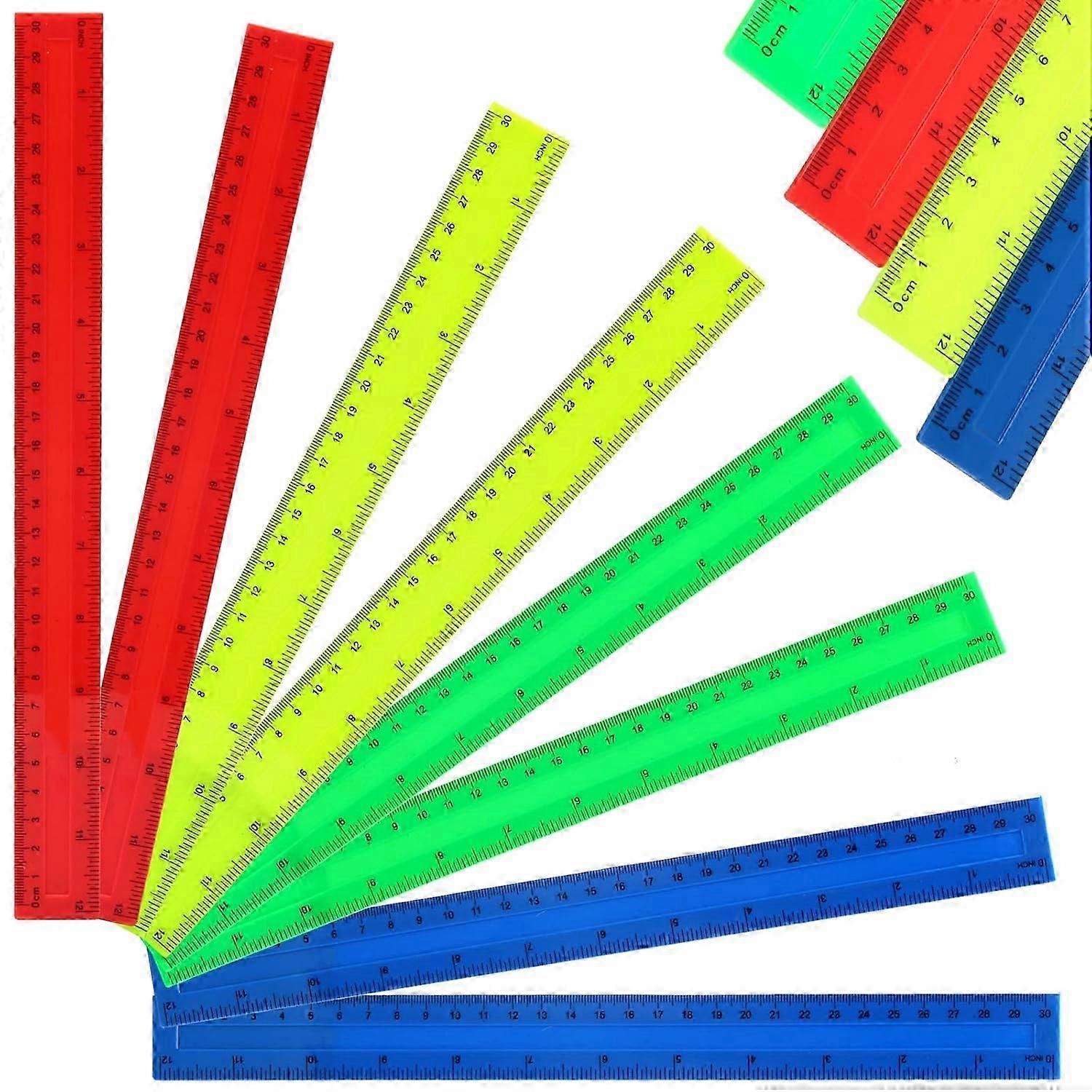 Flexible Shatterproof 30cm Colored Rulers