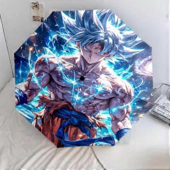 Goku Dragon Ball pattern, automatic folding umbrella, portable and foldable design, 8 ribs, a Christmas or birthday gift.