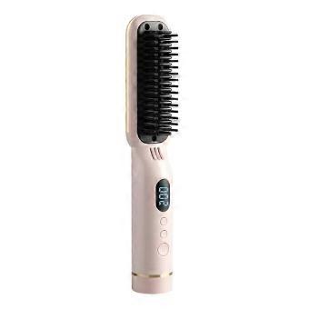 Wireless Wet & Dry Hair Straightening Comb Anti-Hot Temperature Controlled Hair Care & Styling Comb Portable Hair Comb,C-WHBYV